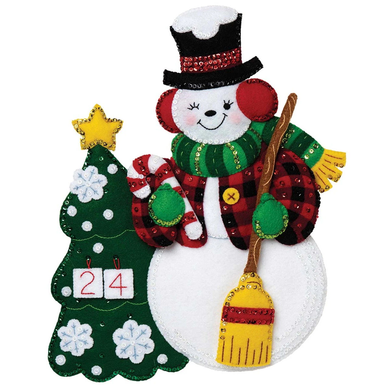 Bucilla Snowman Countdown Advent Calendar Felt & Sequin Kit 1 Bucilla Snowman Countdown Advent Calendar Felt & Sequin Kit