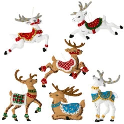 Bucilla Festive Reindeers Felt & Sequin Kit