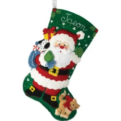 Bucilla Santa's Furry Friends Stocking Kit