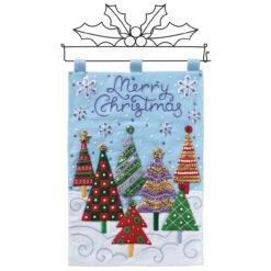 Bucilla Modern Christmas Trees Banner Felt & Sequin Kit
