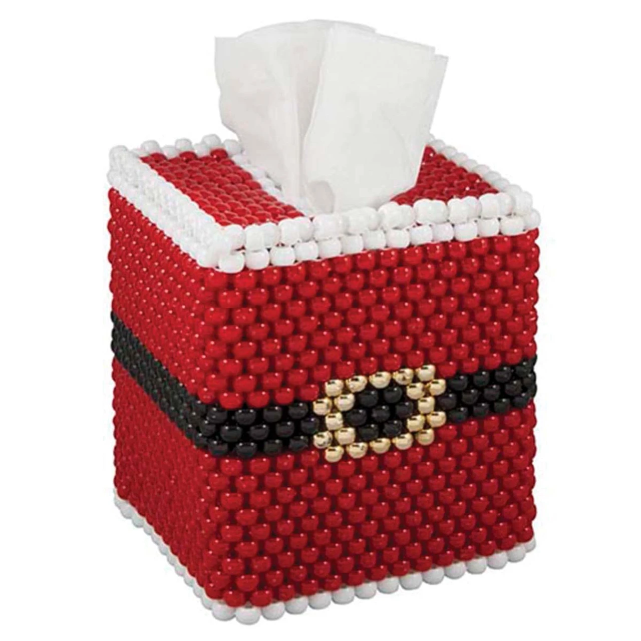 Herrschners Santa's Suit Tissue Box Cover Pony Bead Kit 1 Herrschners Santa's Suit Tissue Box Cover Pony Bead Kit