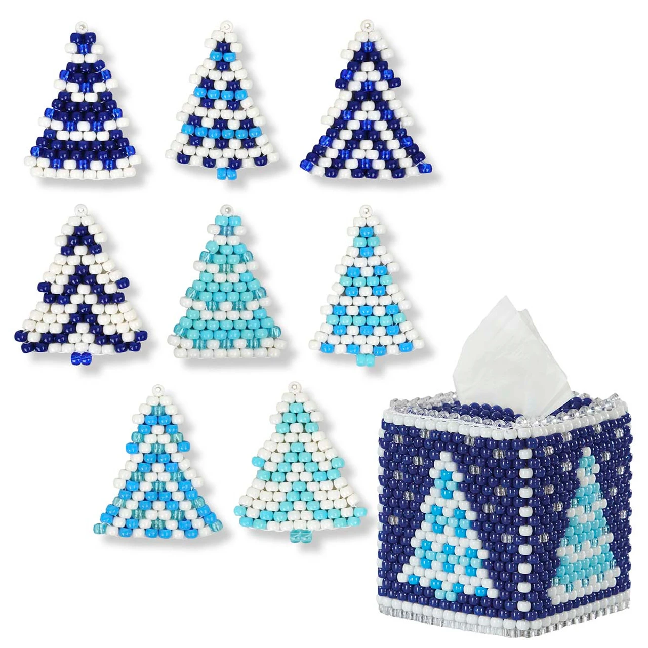 Herrschners Snowy Nights Tissue Box & Ornament, Set Of 2 Pony Bead Kit 1 Herrschners Snowy Nights Tissue Box & Ornament, Set Of 2 Pony Bead Kit