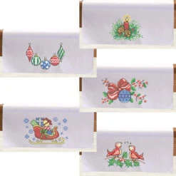 Herrschners Homespun Holiday Table Runner Collection Stamped Cross-Stitch