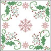 Herrschners Winter Holly Quilt Block Stamped Cross-Stitch
