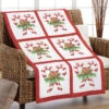 Herrschners Candy Cane Quilt Blocks Stamped Cross-Stitch