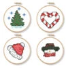 Herrschners Tis The Season Ornament Hoops Stamped Cross-Stitch Kit