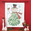 Herrschners Tis The Season To Sparkle Lap Quilt Top, Finishing Kit, & Hanger Set Stamped Cross-Stitch