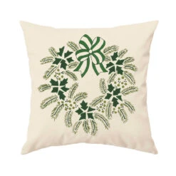 Herrschners Wintergreen Wreath Pillow Cover Stamped Embroidery Kit