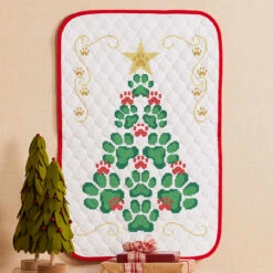 Herrschners Merry Paws Tree Wall Hanging Stamped Cross-Stitch Kit