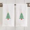 Herrschners Checkered Tree Terry Towel Pair Stamped Cross-Stitch
