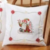 Herrschners Gnome Santa On Sled Pillow Cover Stamped Embroidery Kit