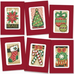 Herrschners Classic Christmas Greeting Cards Stamped Cross-Stitch Kit