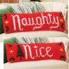 Herrschners Naughty Or Nice Reversible Pillow Latch Hook Kit