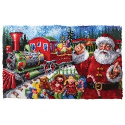 Herrschners All Aboard Santa Express Latch Hook Kit