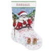 Design Works Skiing Santa Stocking Counted Cross-Stitch Kit