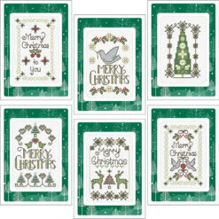Herrschners Green Elegance Greeting Cards Counted Cross-Stitch Kit