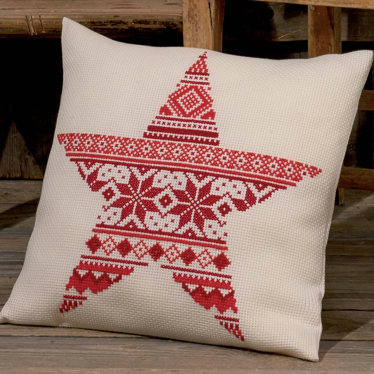 Permin Star Bright Pillow Counted Cross-Stitch Kit 1 Permin Star Bright Pillow Counted Cross-Stitch Kit