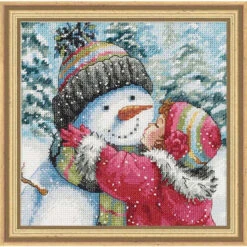 Dimensions A Kiss For Snowman Counted Cross-Stitch Kit
