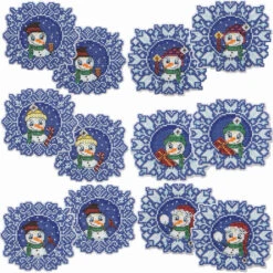 Herrschners Snowflake Snowmen Ornaments Counted Cross-Stitch Kit