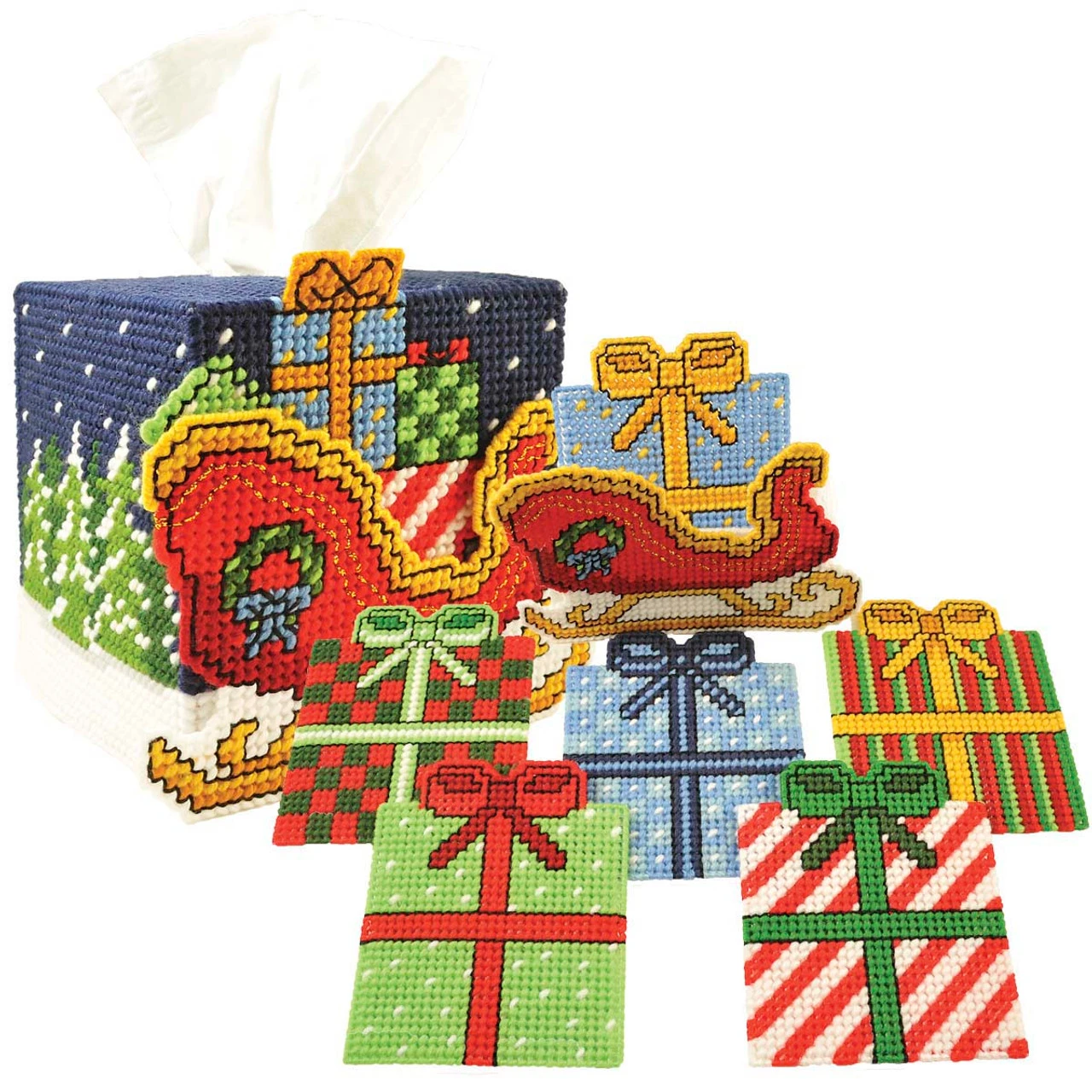 Herrschners Sleigh Ride Plastic Canvas Set 1 Herrschners Sleigh Ride Plastic Canvas Set