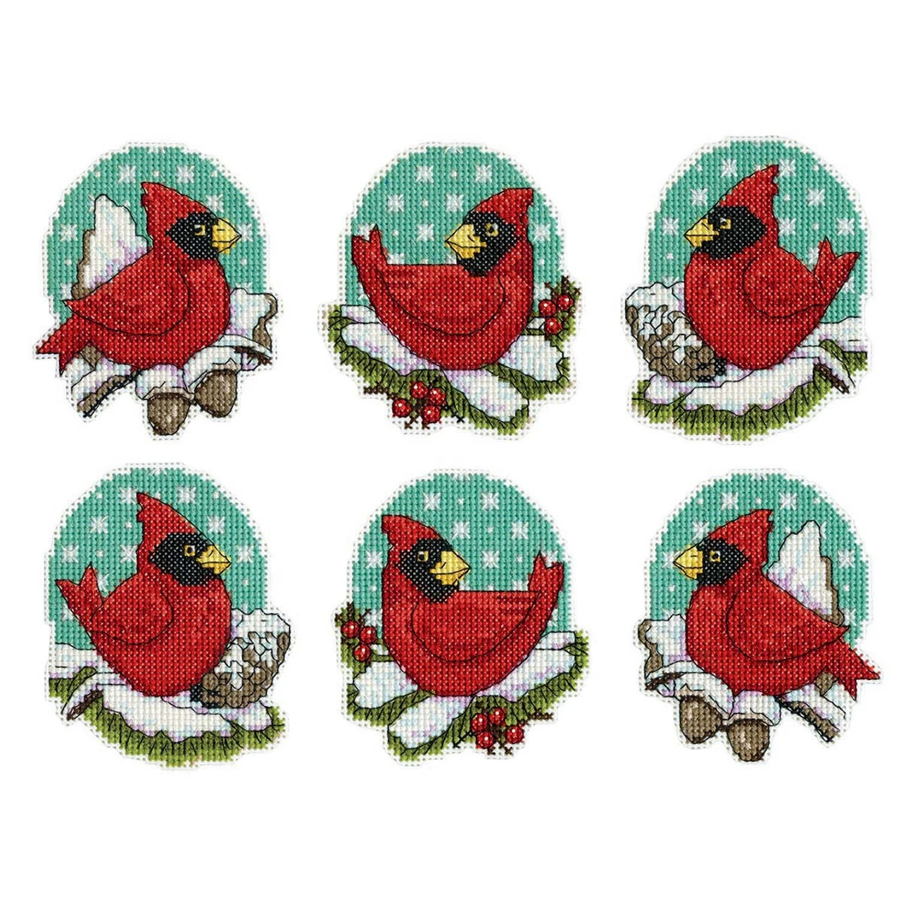 Design Works Cardinals Ornaments Counted Cross-Stitch Kit 1 Design Works Cardinals Ornaments Counted Cross-Stitch Kit