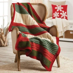 Herrschners Amaryliss Holiday Afghan Crochet Kit