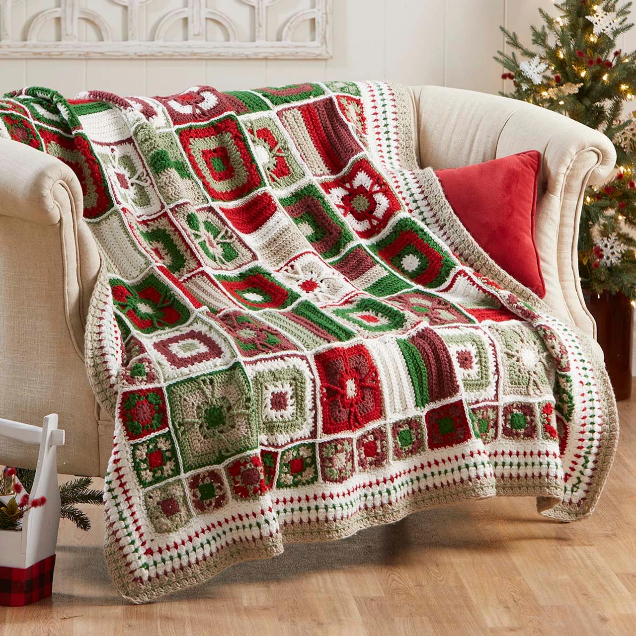 Herrschners Merry Mistletoe Afghan Crochet Kit 1 Herrschners Merry Mistletoe Afghan Crochet Kit