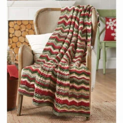 Herrschners Antlers & Ripples Christmas Knit Afghan Kit