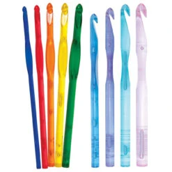 Susan Bates Crystalites 9-Piece Set (G-6, H-8, I-9, J-10, K-10.5, L-11, M-13, N-15, P-16) Crochet Hooks